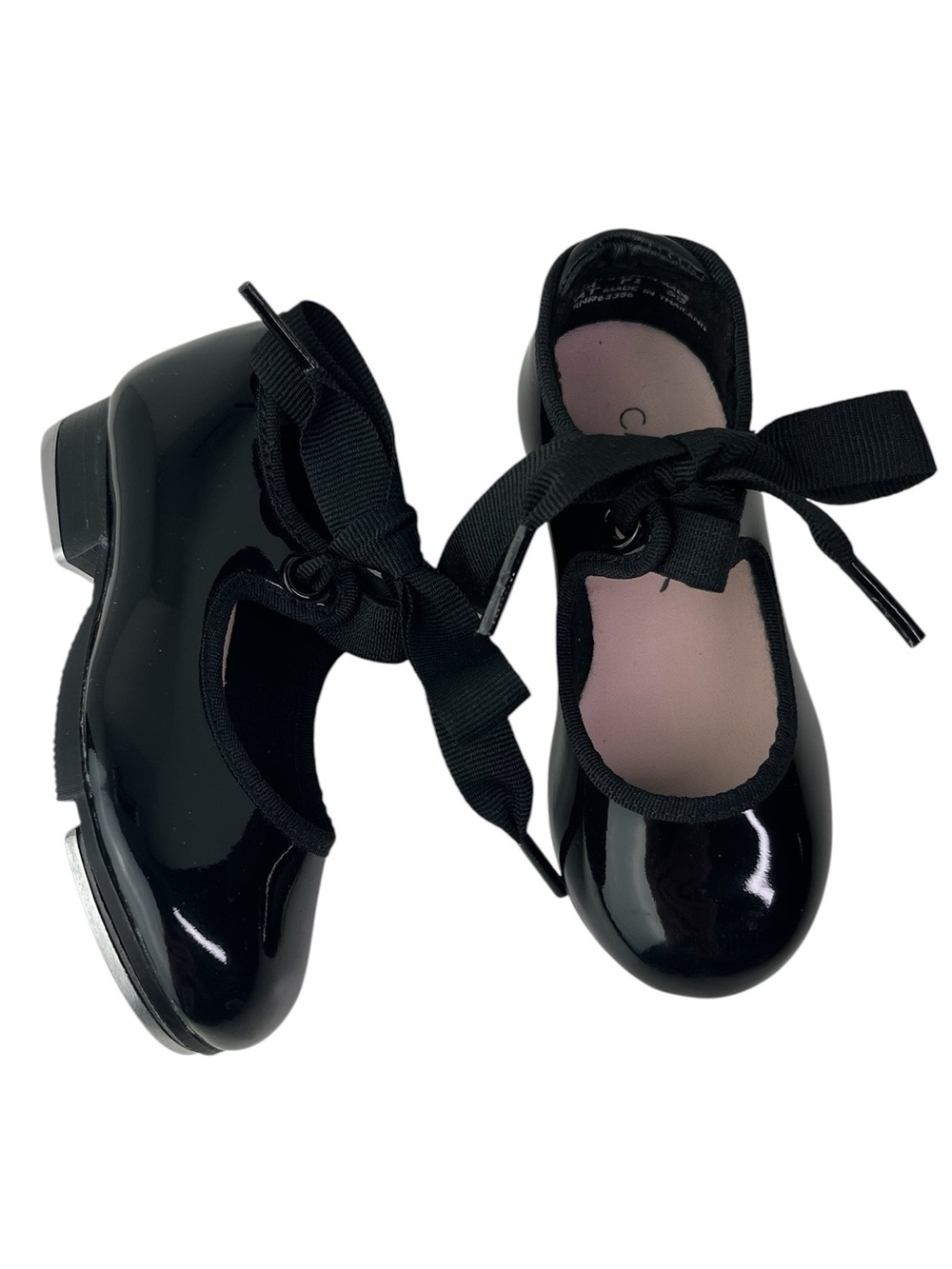 Capezio Little Girl's Jr. Tyette Black Patent PVC Dance Tap Shoes
